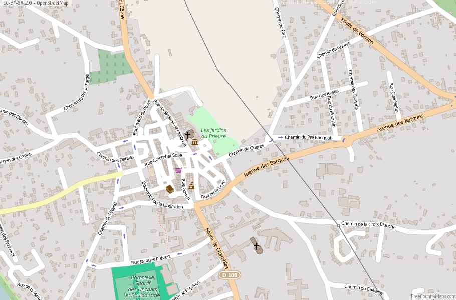Karte Von Saint-Just-Saint-Rambert Frankreich