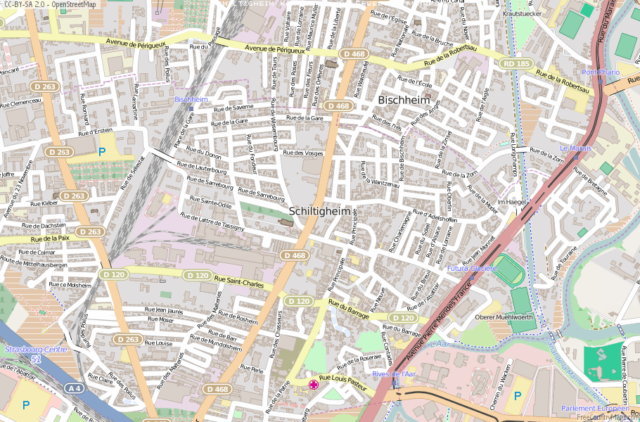 Karte Von Schiltigheim Frankreich
