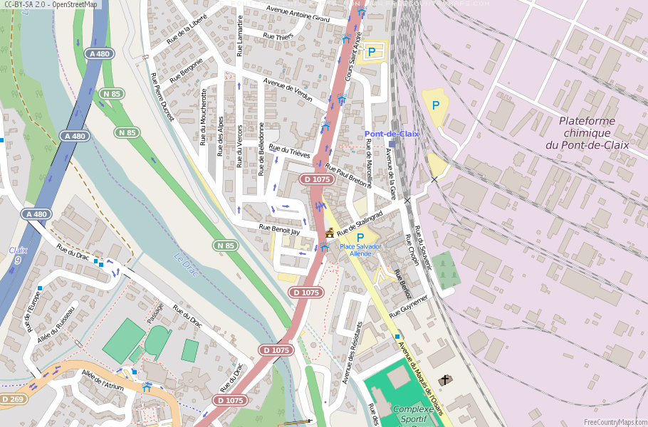Karte Von Le Pont-de-Claix Frankreich