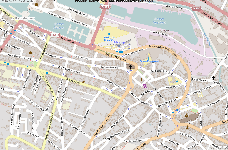 Karte Von Fécamp Frankreich