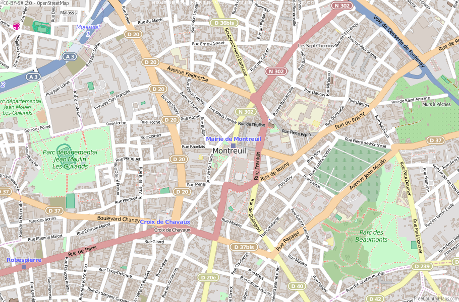 Karte Von Montreuil Frankreich