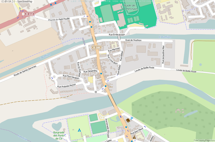 Karte Von Les Ponts-de-Cé Frankreich