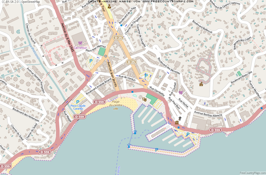 Karte Von Sainte-Maxime Frankreich
