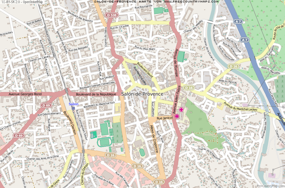 Karte Von Salon-de-Provence Frankreich