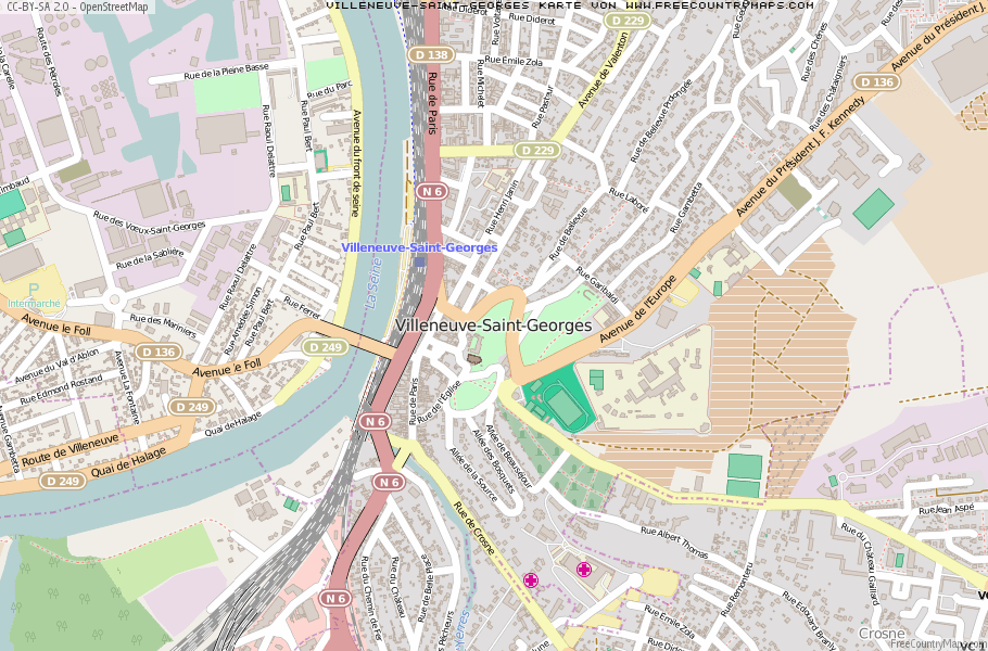 Karte Von Villeneuve-Saint-Georges Frankreich