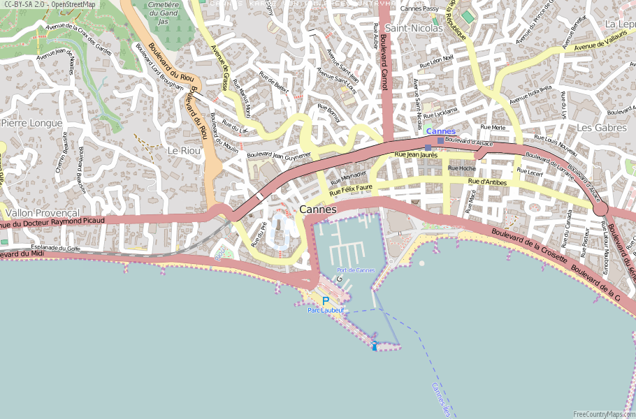 Karte Von Cannes Frankreich