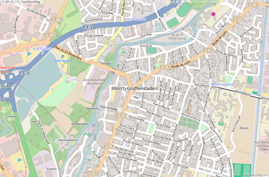 Karte Von Illkirch-Graffenstaden Frankreich