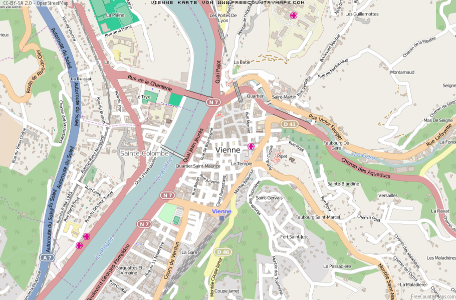 Karte Von Vienne Frankreich