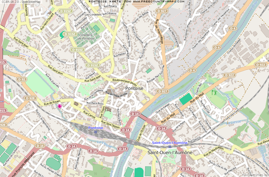 Karte Von Pontoise Frankreich