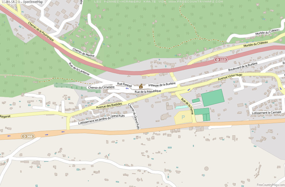 Karte Von Les Pennes-Mirabeau Frankreich