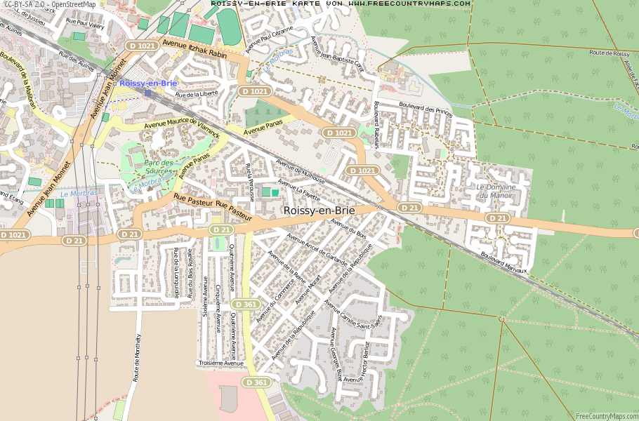 Karte Von Roissy-en-Brie Frankreich