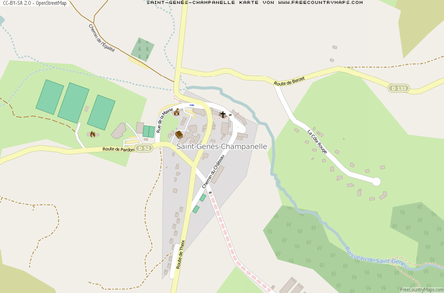 Karte Von Saint-Genès-Champanelle Frankreich