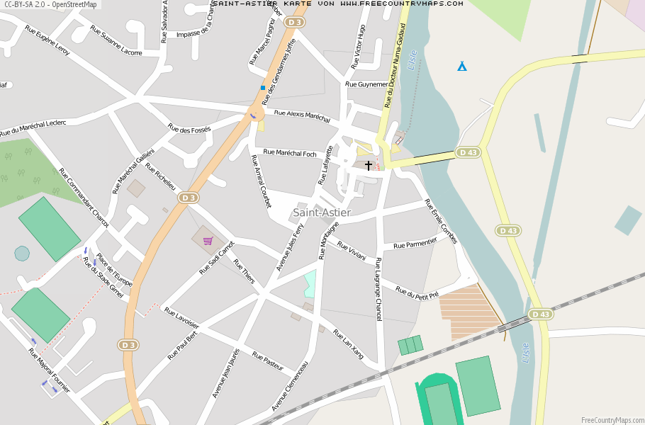 Karte Von Saint-Astier Frankreich