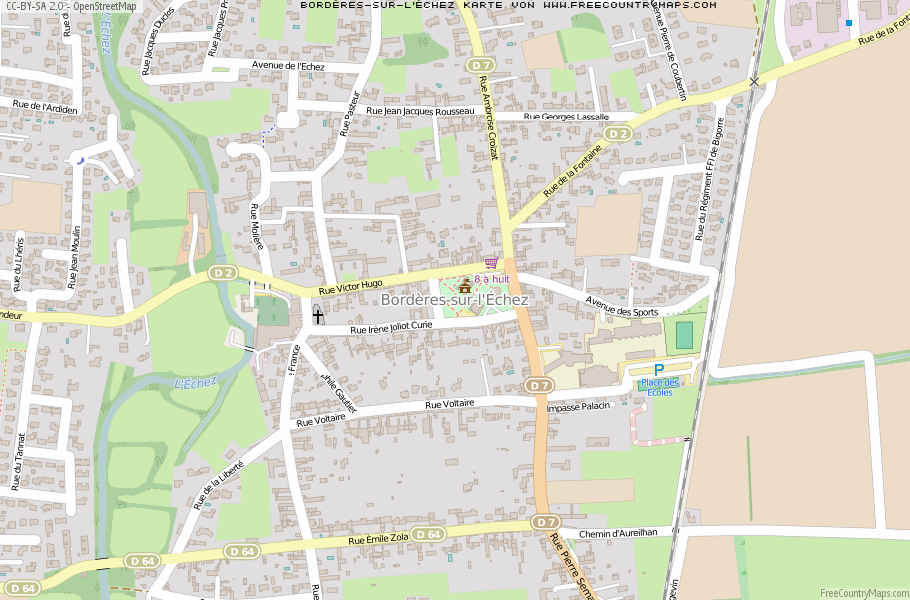 Karte Von Bordères-sur-l