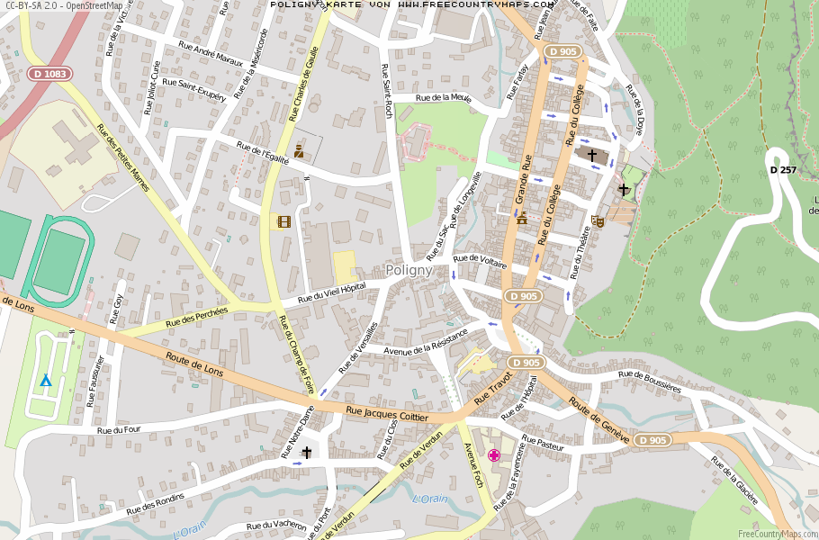Karte Von Poligny Frankreich