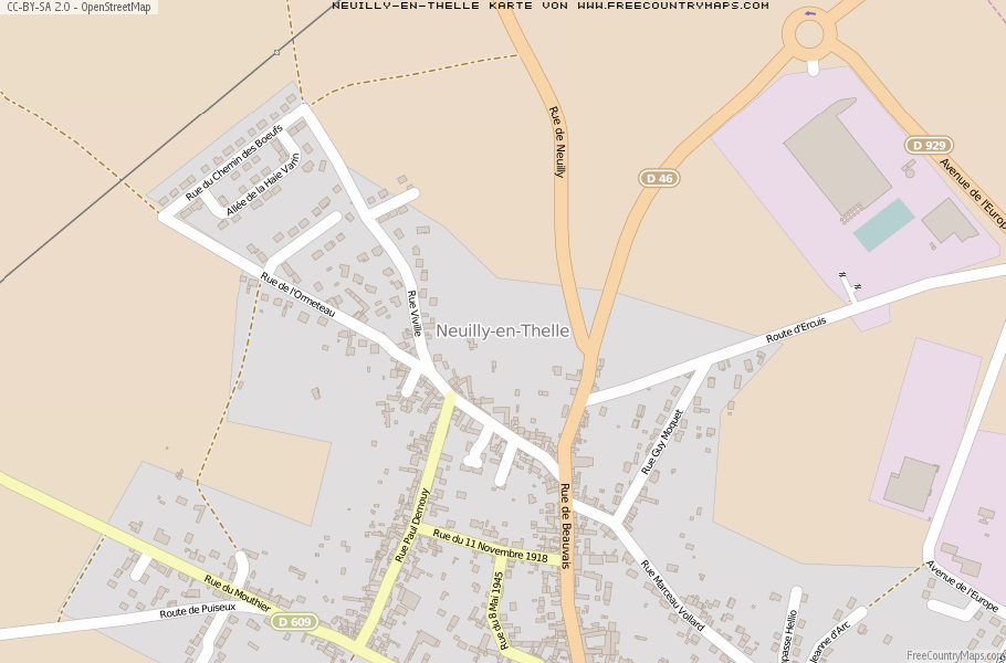 Karte Von Neuilly-en-Thelle Frankreich