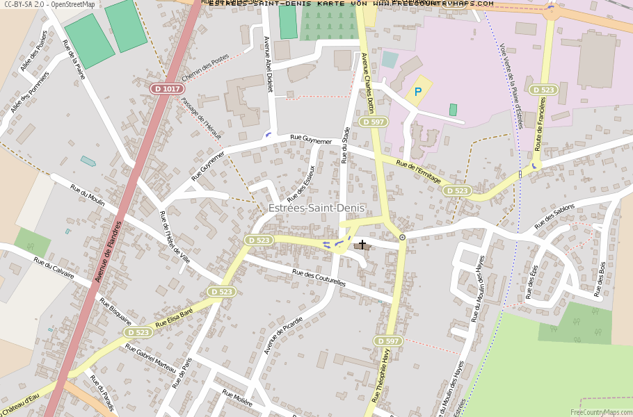 Karte Von Estrées-Saint-Denis Frankreich