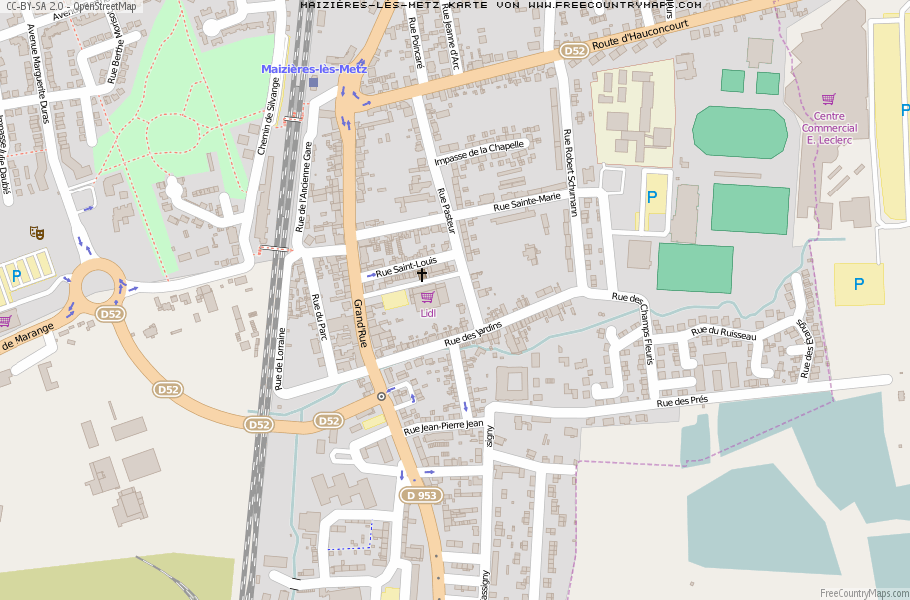 Karte Von Maizières-lès-Metz Frankreich