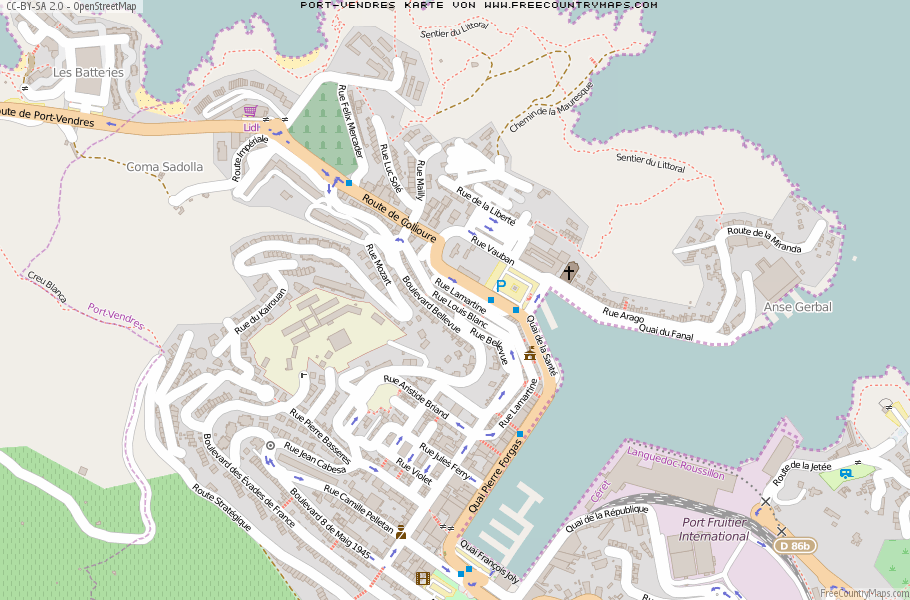 Karte Von Port-Vendres Frankreich