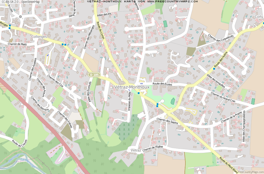 Karte Von Vétraz-Monthoux Frankreich