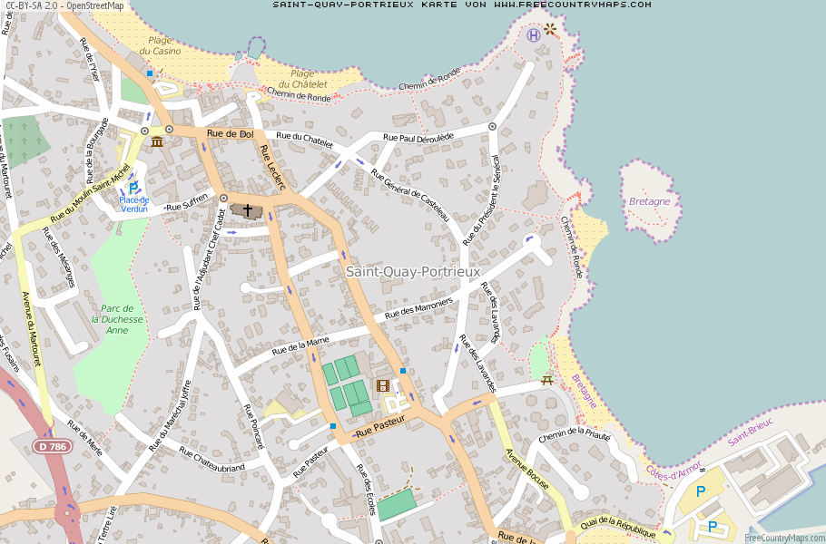 Karte Von Saint-Quay-Portrieux Frankreich