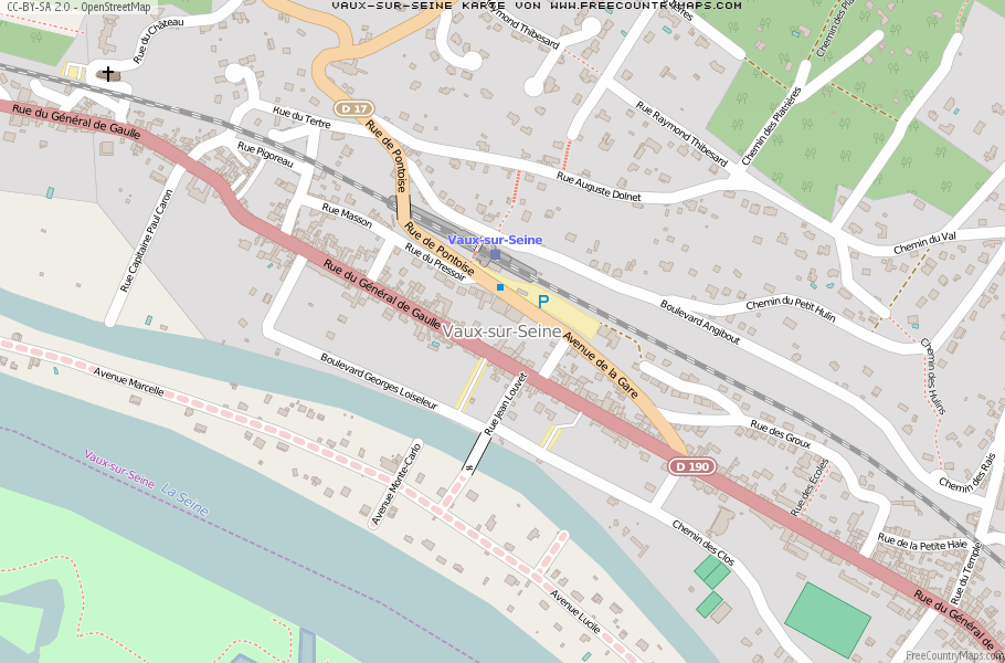 Karte Von Vaux-sur-Seine Frankreich