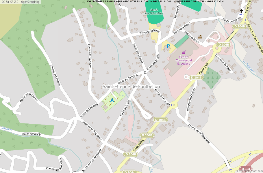 Karte Von Saint-Étienne-de-Fontbellon Frankreich