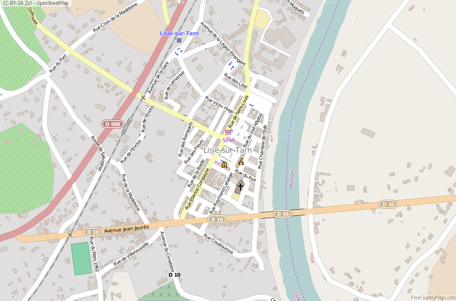 Karte Von Lisle-sur-Tarn Frankreich