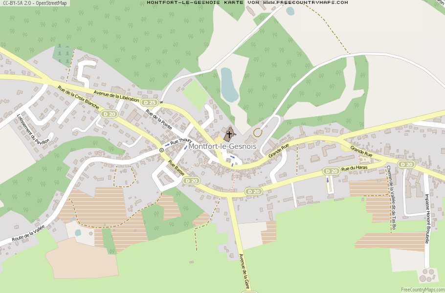 Karte Von Montfort-le-Gesnois Frankreich