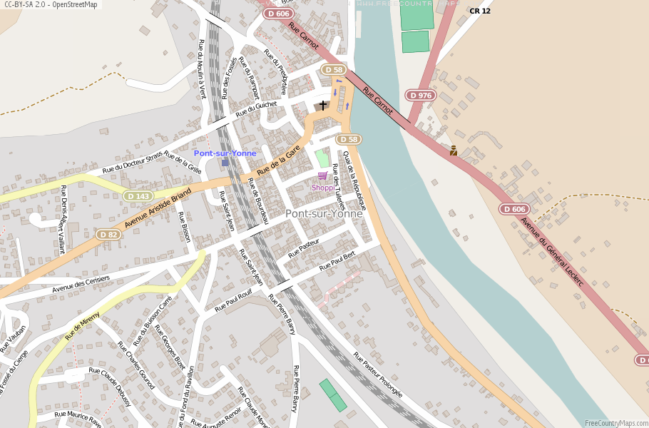 Karte Von Pont-sur-Yonne Frankreich