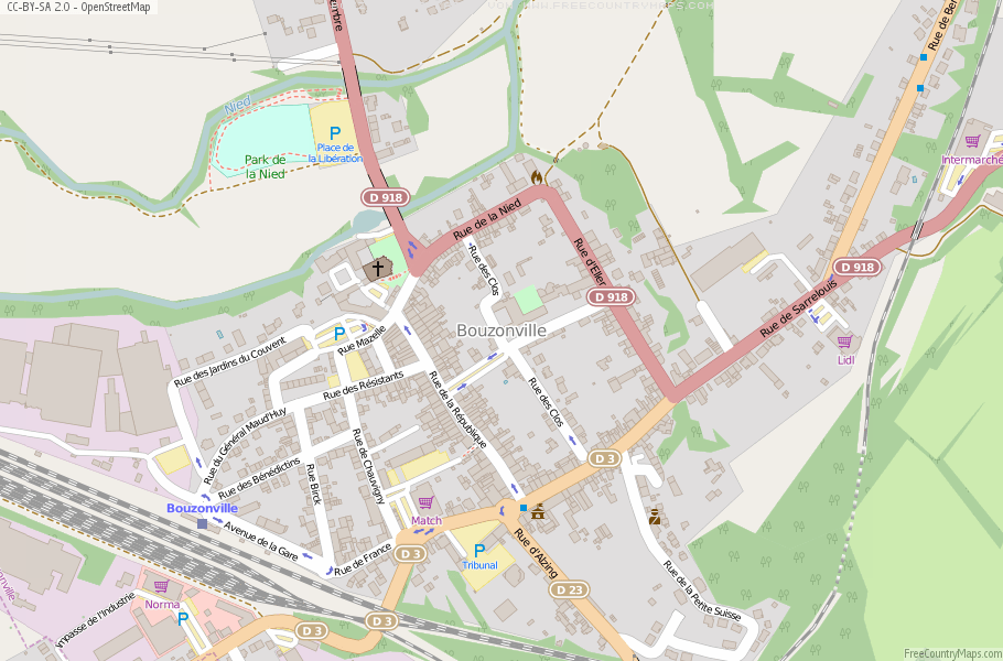 Karte Von Bouzonville Frankreich