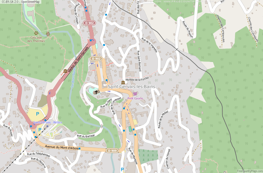 Karte Von Saint-Gervais-les-Bains Frankreich