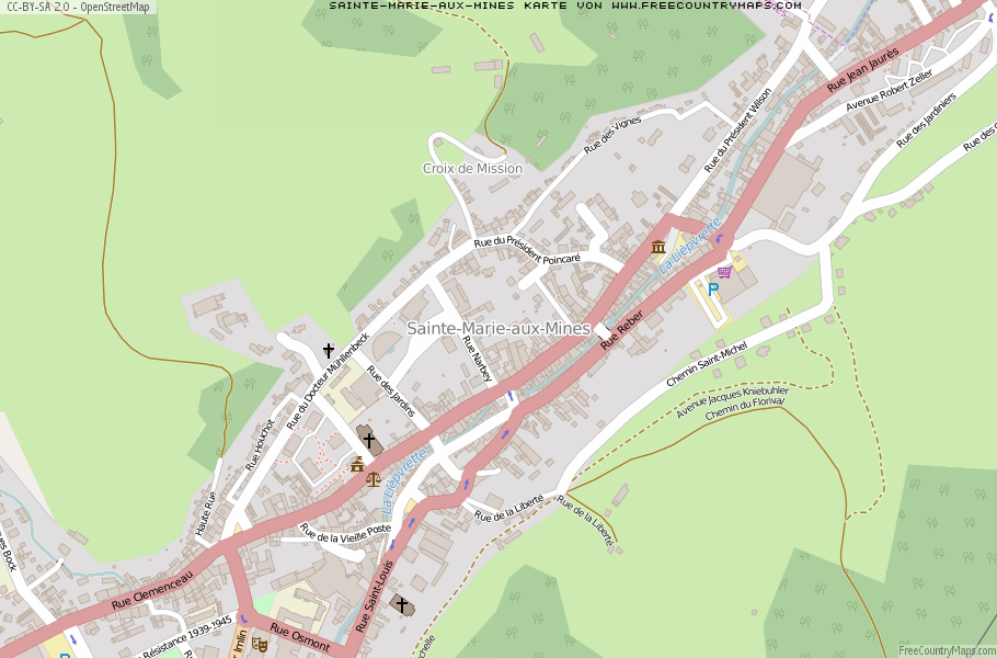 Karte Von Sainte-Marie-aux-Mines Frankreich