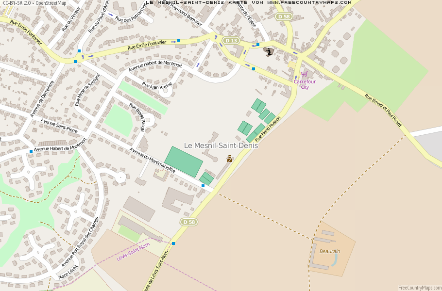 Karte Von Le Mesnil-Saint-Denis Frankreich