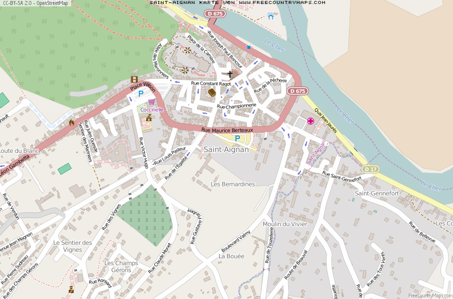 Karte Von Saint-Aignan Frankreich