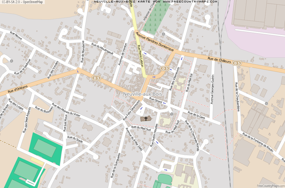 Karte Von Neuville-aux-Bois Frankreich