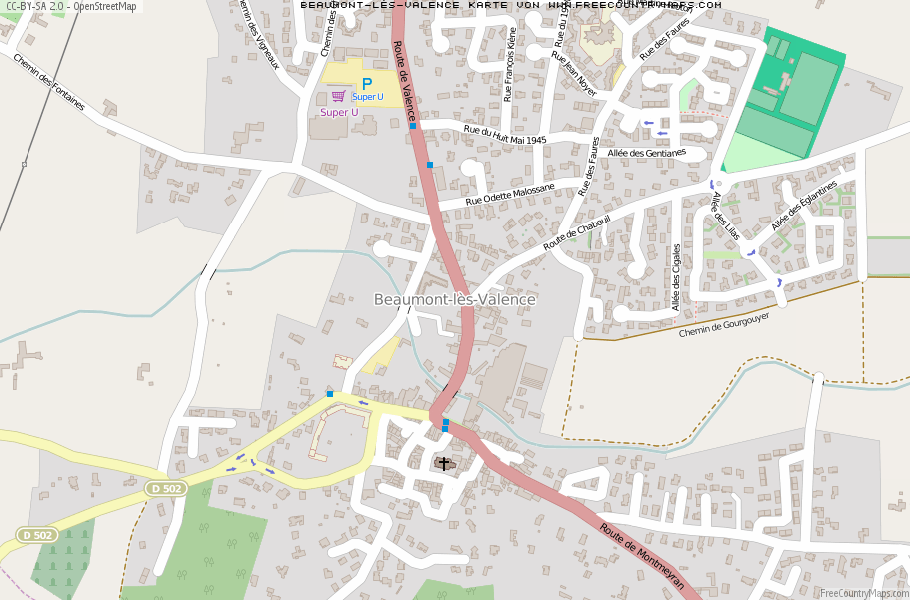 Karte Von Beaumont-lès-Valence Frankreich