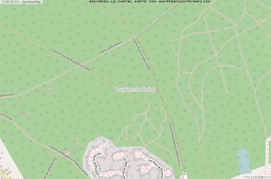 Karte Von Bruyères-le-Châtel Frankreich