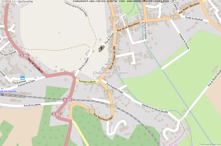Karte Von Chaumont-en-Vexin Frankreich