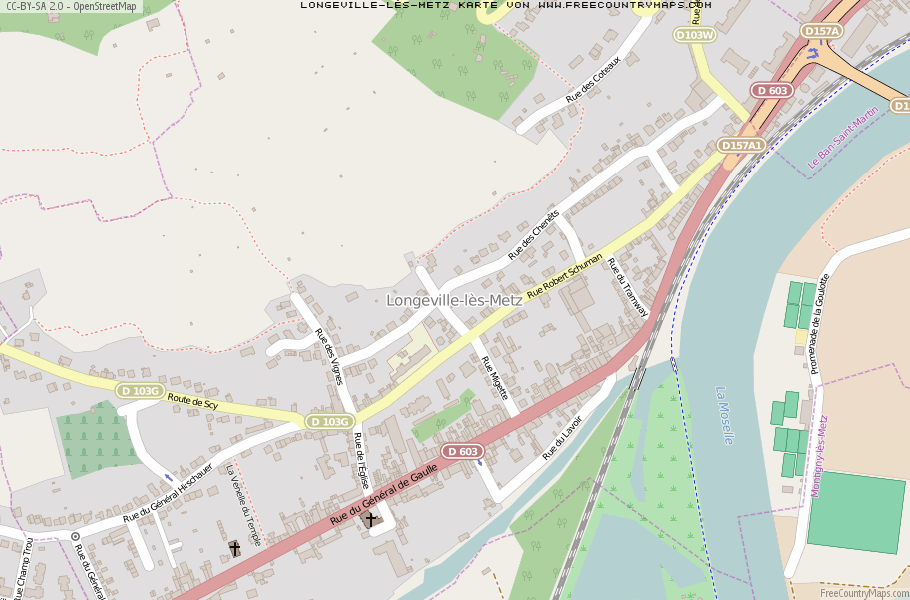 Karte Von Longeville-lès-Metz Frankreich