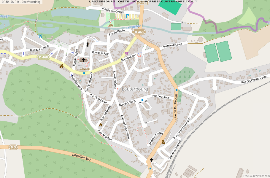 Karte Von Lauterbourg Frankreich