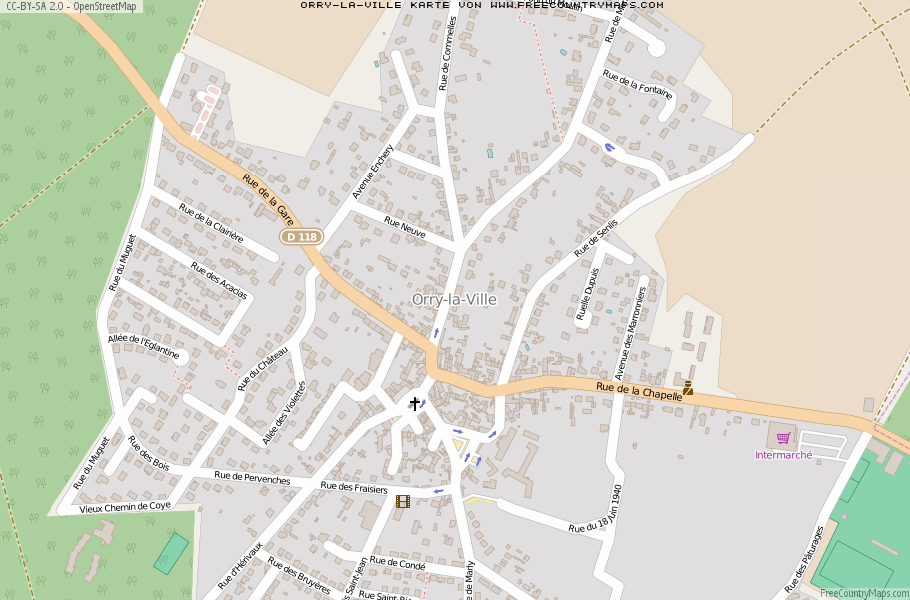 Karte Von Orry-la-Ville Frankreich