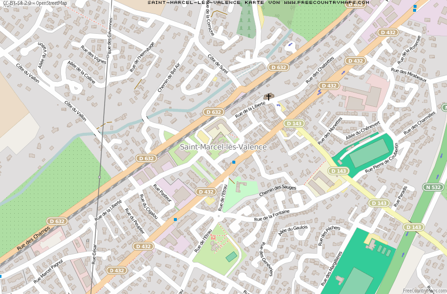 Karte Von Saint-Marcel-lès-Valence Frankreich