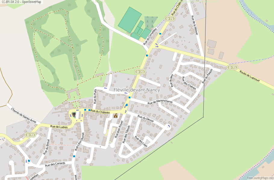 Karte Von Fléville-devant-Nancy Frankreich