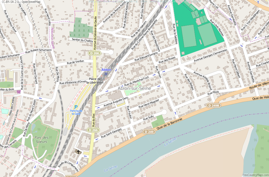 Karte Von Ablon-sur-Seine Frankreich