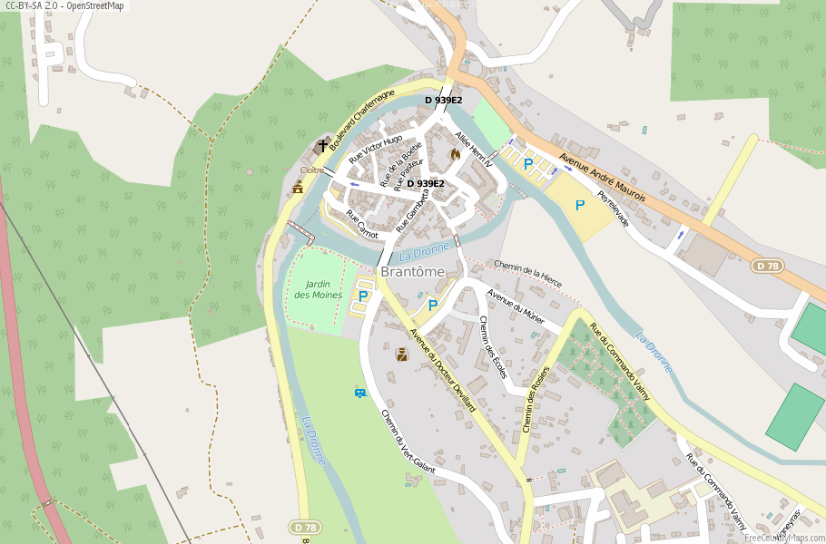 Karte Von Brantôme Frankreich
