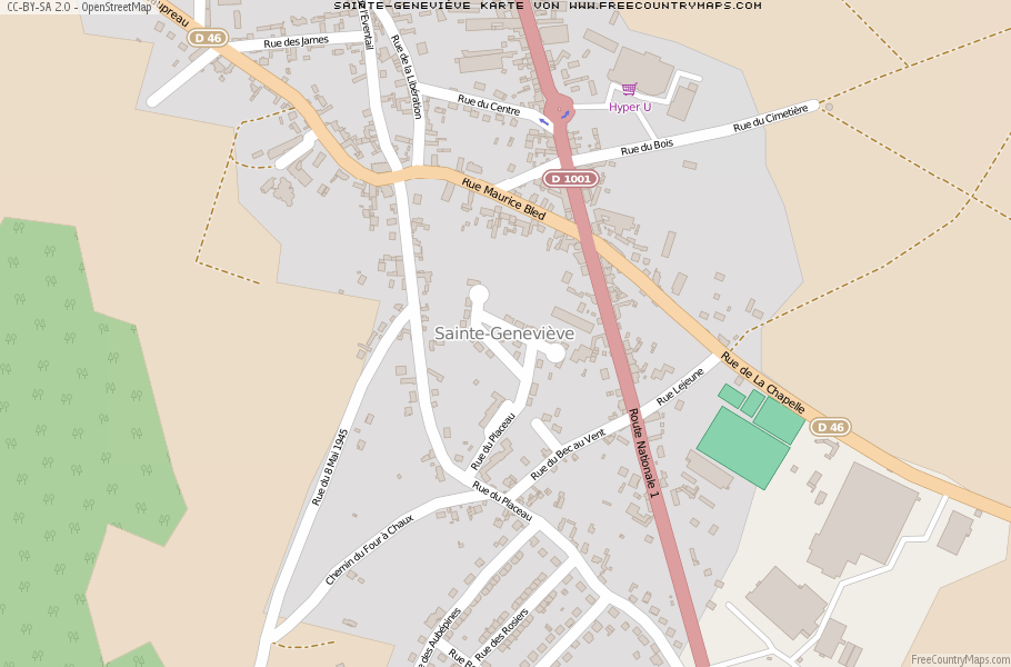 Karte Von Sainte-Geneviève Frankreich