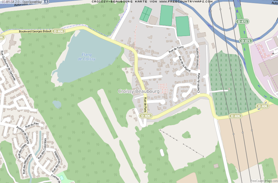 Karte Von Croissy-Beaubourg Frankreich