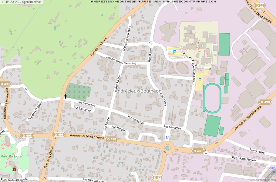 Karte Von Andrézieux-Bouthéon Frankreich