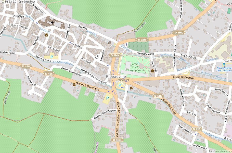 Karte Von Ribeauvillé Frankreich